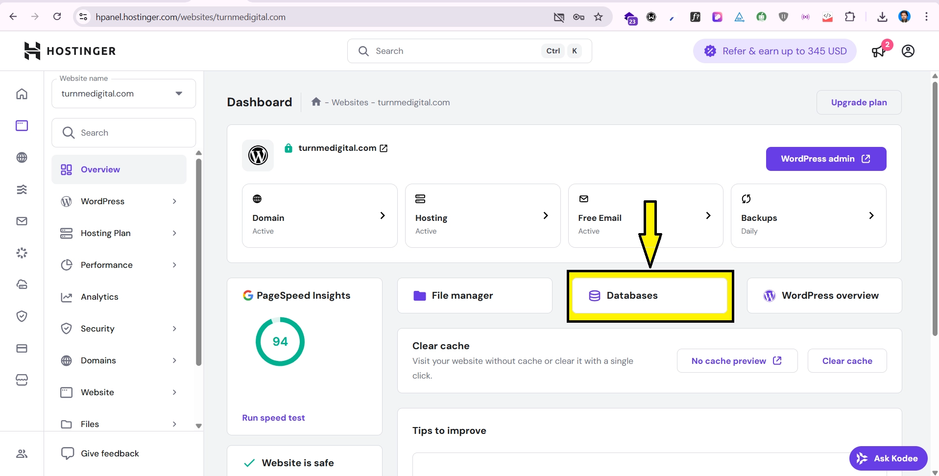 hostinger hpanel database - Turn Me Digital